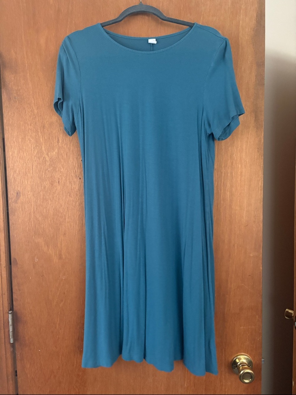 Old Navy Teal Short-Sleeve Midi Dress